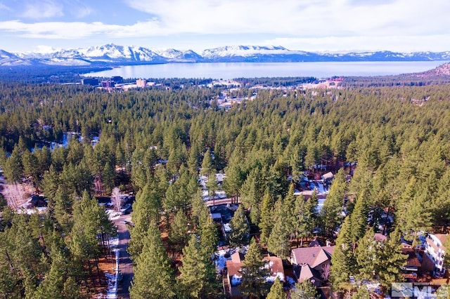 bird's eye view with a mountain view