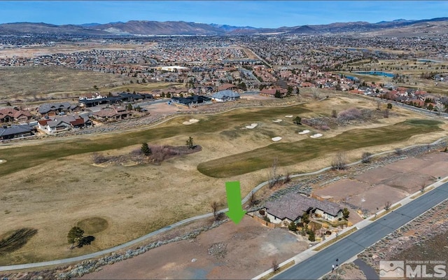 aerial view featuring a mountain view