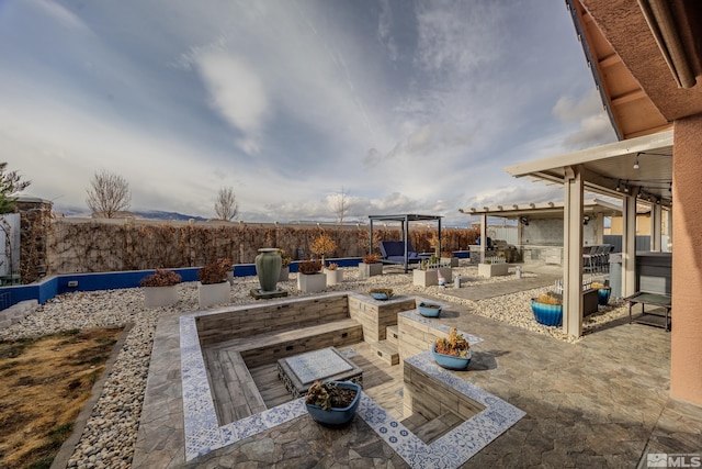 view of patio / terrace with an outdoor kitchen