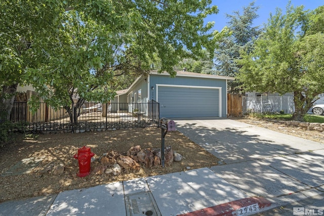 view of front of house with a garage