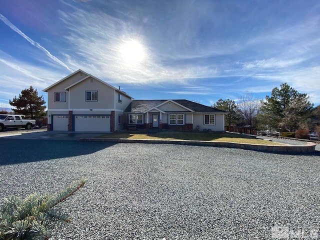 view of front of house with a garage