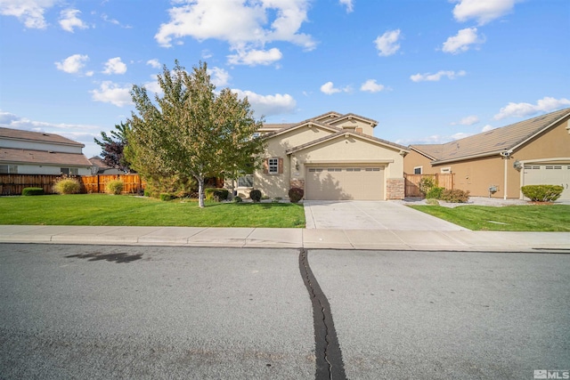 view of front of home featuring a front lawn