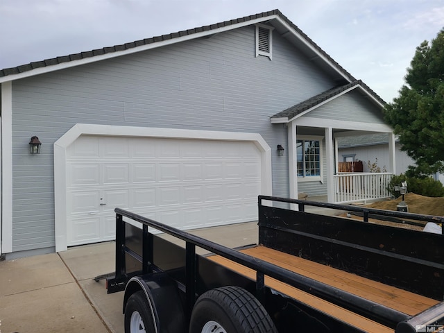 exterior space featuring covered porch