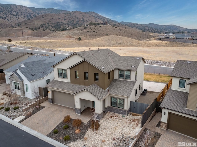 bird's eye view with a mountain view