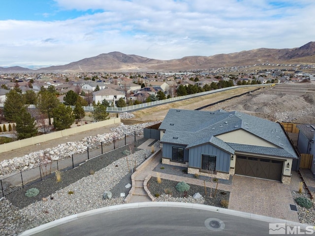 aerial view featuring a mountain view