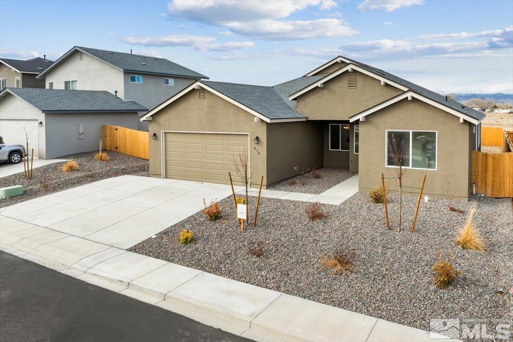 view of front of house with a garage