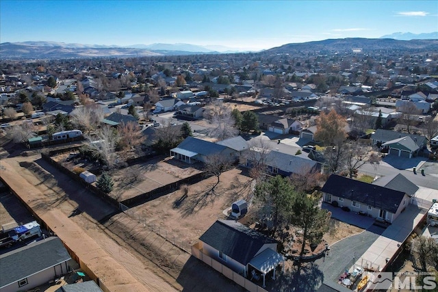 bird's eye view featuring a mountain view