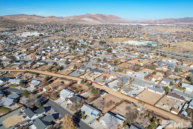 aerial view with a mountain view