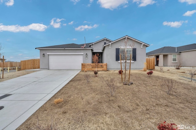 ranch-style house featuring a garage