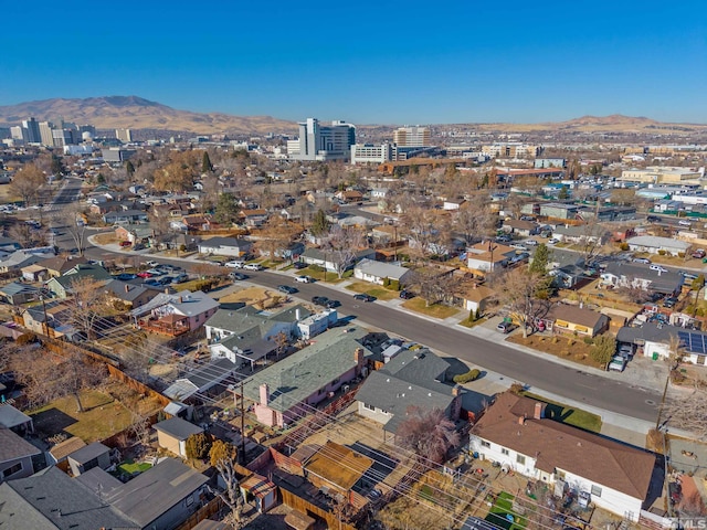 aerial view featuring a mountain view