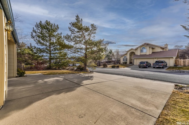 exterior space featuring a garage