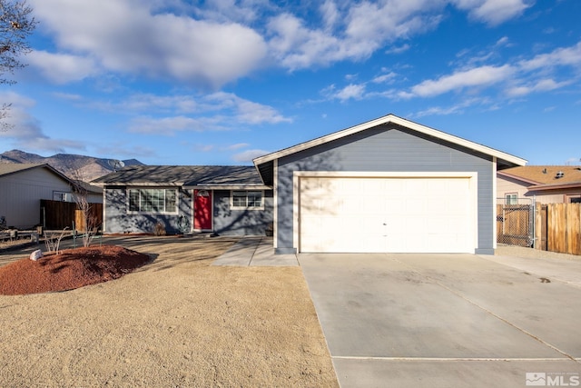 single story home with a garage