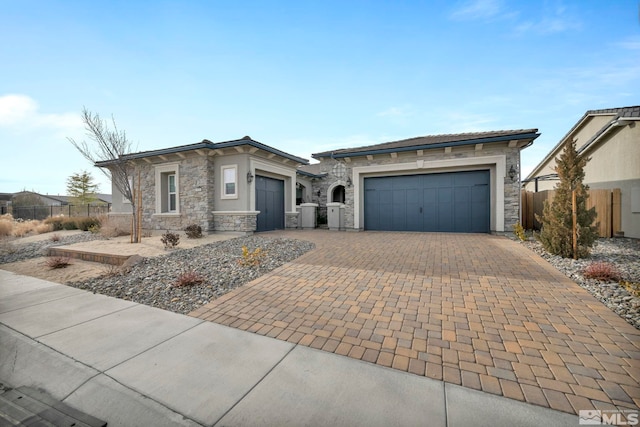 view of front facade with a garage