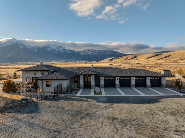 view of front of house with a mountain view