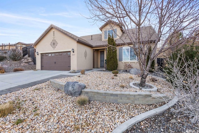 view of front of house with a garage