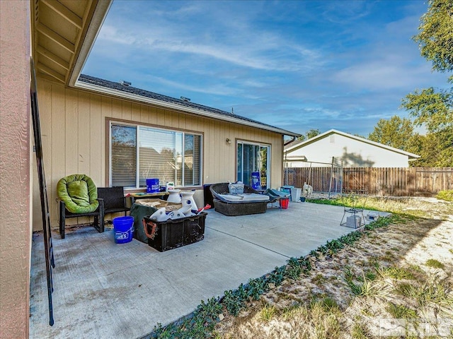 view of patio / terrace featuring an outdoor living space