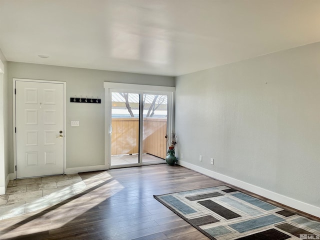 empty room with light wood-type flooring