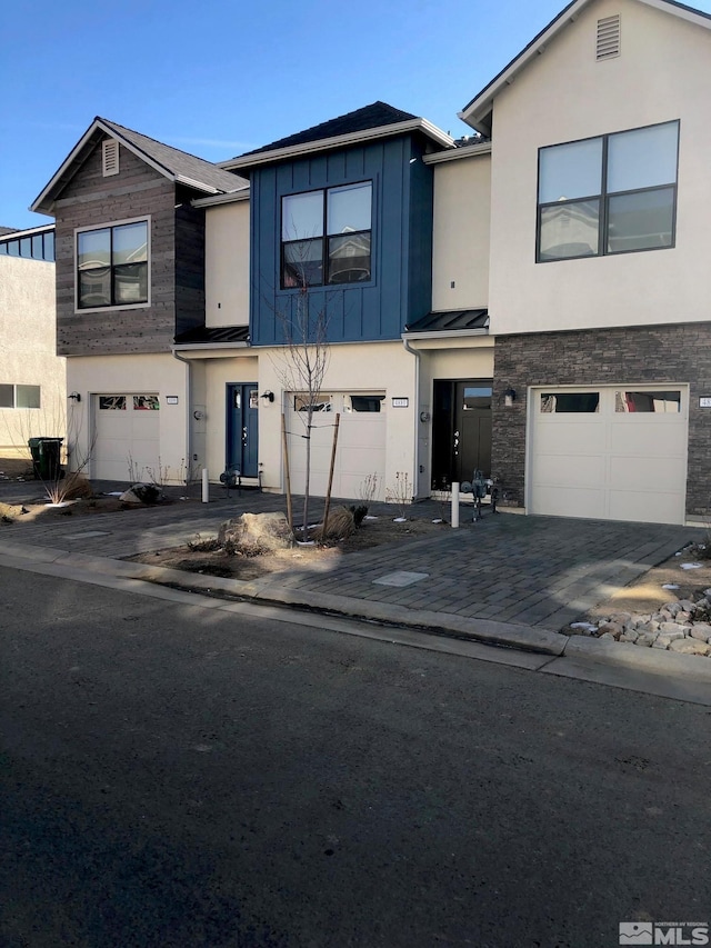 view of property with a garage