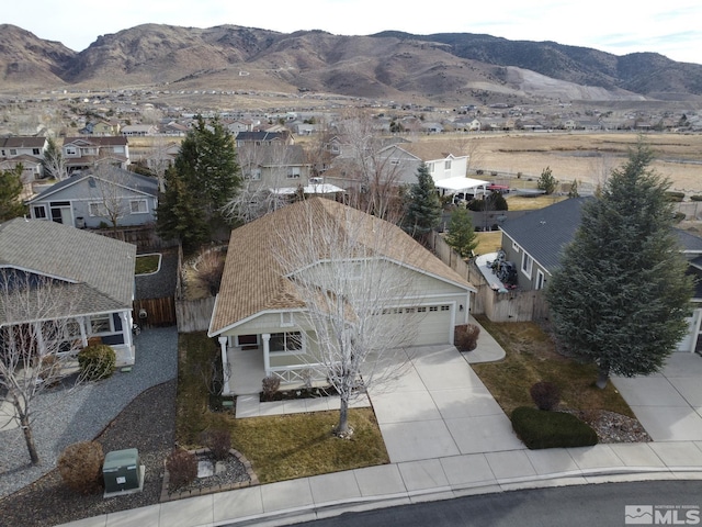 aerial view featuring a mountain view