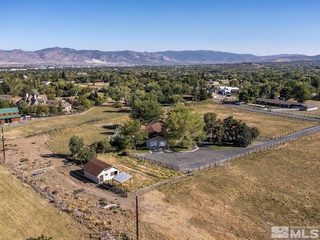 bird's eye view with a mountain view