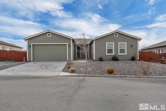 ranch-style home with a garage