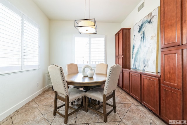 view of tiled dining area