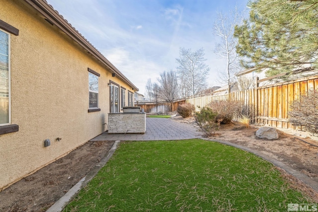 view of yard with a patio area