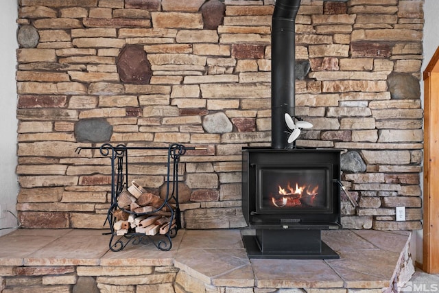 details with a wood stove