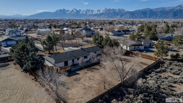 drone / aerial view with a mountain view