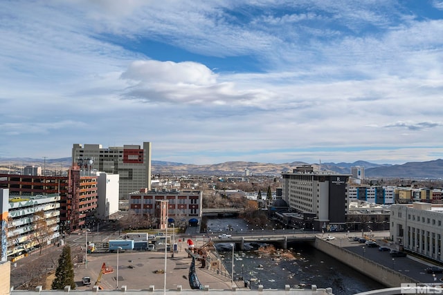 city view with a mountain view