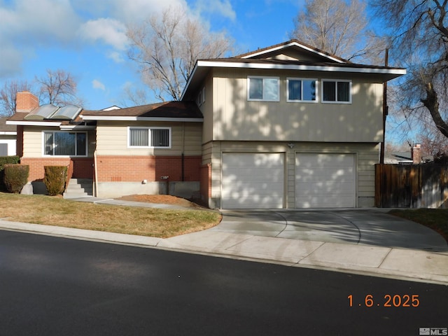 view of front of house with a garage