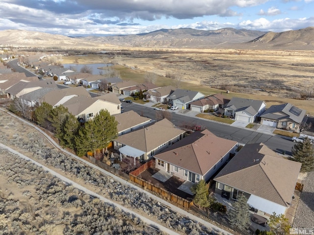 aerial view with a mountain view