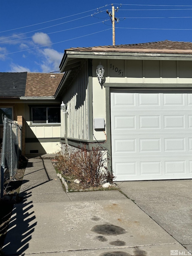 view of home's exterior featuring a garage