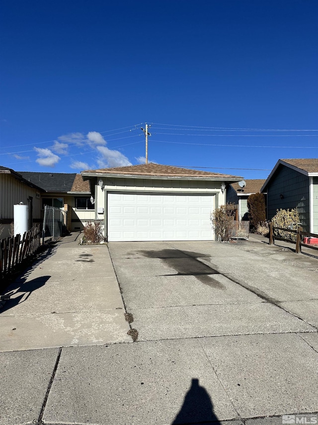 exterior space featuring a garage