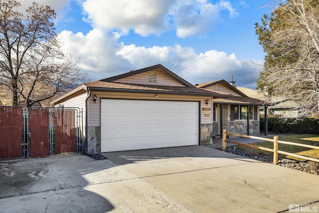 ranch-style house with a garage