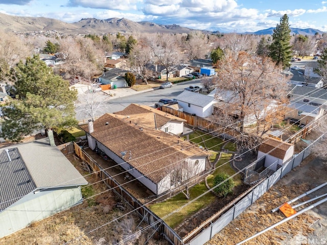 aerial view featuring a mountain view