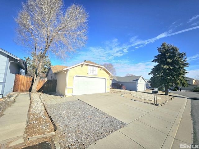 view of front facade with a garage