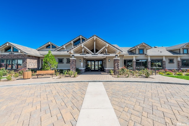 view of front of home with french doors