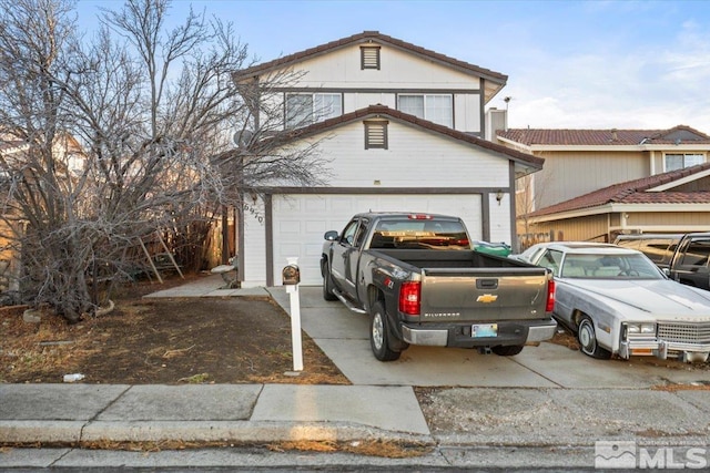 front facade with a garage