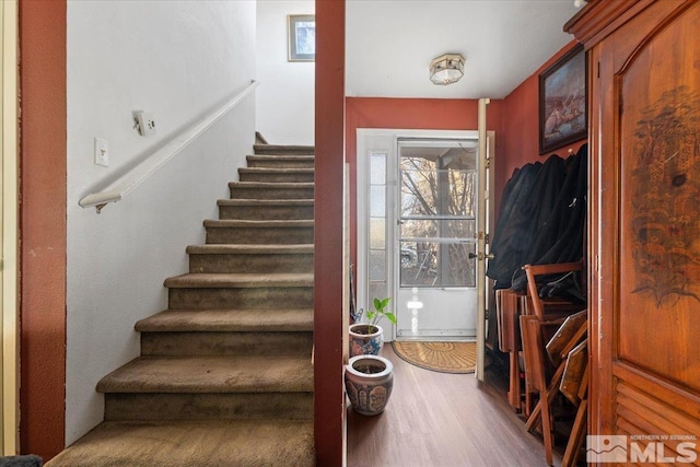 entrance foyer with hardwood / wood-style flooring