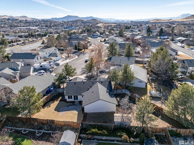 aerial view with a mountain view