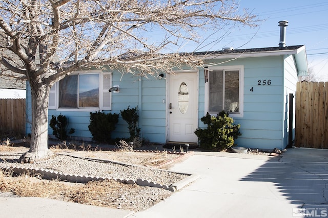 view of single story home