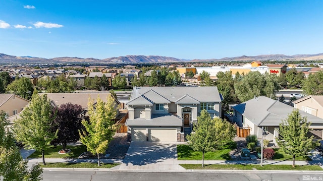 bird's eye view featuring a mountain view