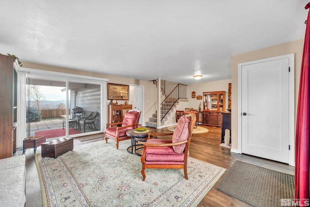 living room featuring hardwood / wood-style flooring