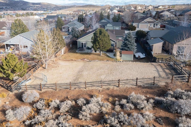 bird's eye view featuring a mountain view