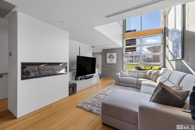 living room with wood-type flooring