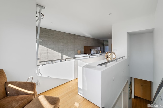 laundry area featuring hardwood / wood-style floors