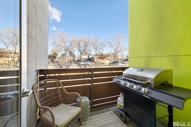 balcony featuring area for grilling