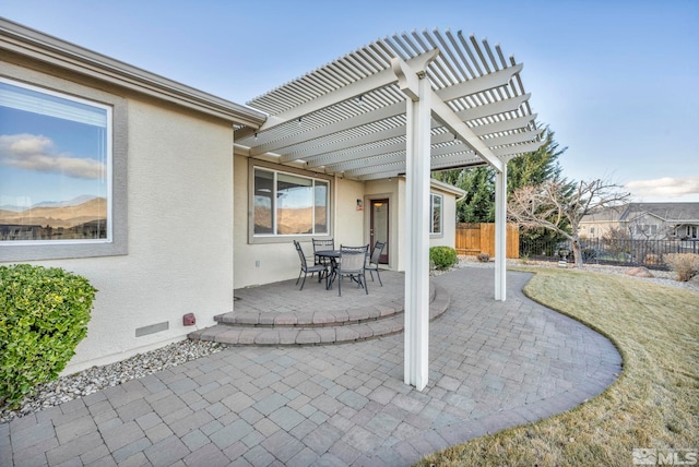 view of patio with a pergola