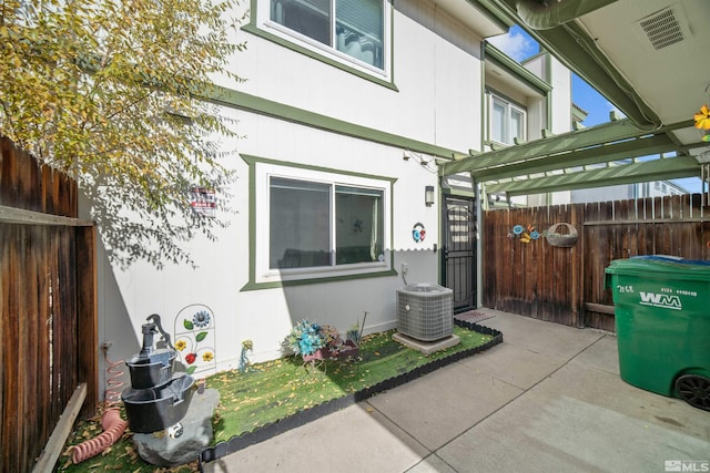 view of property exterior with central air condition unit